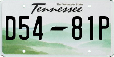 TN license plate D5481P