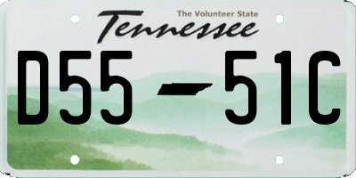 TN license plate D5551C