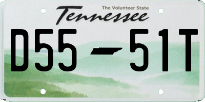 TN license plate D5551T