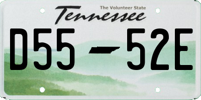 TN license plate D5552E