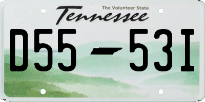 TN license plate D5553I