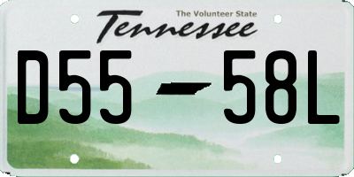 TN license plate D5558L