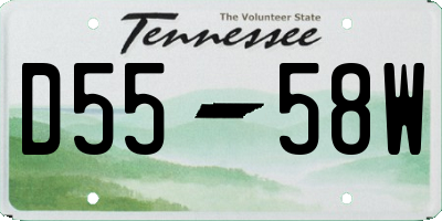 TN license plate D5558W