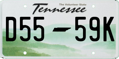 TN license plate D5559K