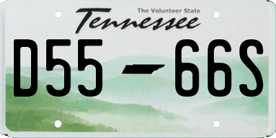 TN license plate D5566S