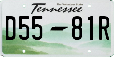 TN license plate D5581R