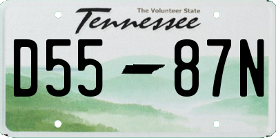 TN license plate D5587N
