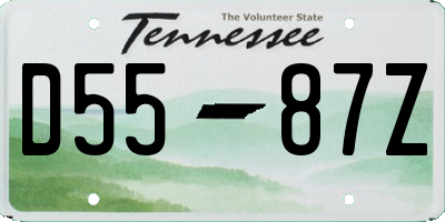 TN license plate D5587Z