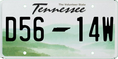 TN license plate D5614W
