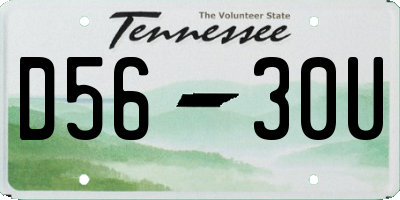 TN license plate D5630U