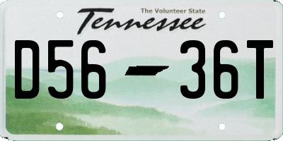 TN license plate D5636T