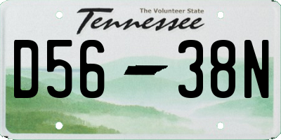 TN license plate D5638N