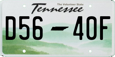 TN license plate D5640F