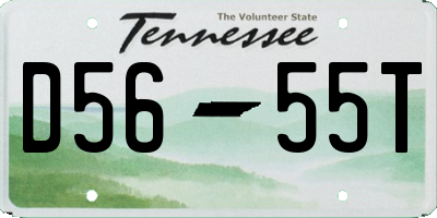 TN license plate D5655T
