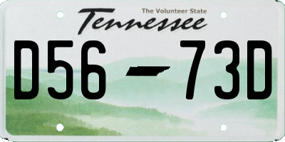 TN license plate D5673D