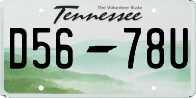 TN license plate D5678U