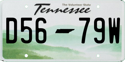 TN license plate D5679W