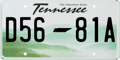 TN license plate D5681A