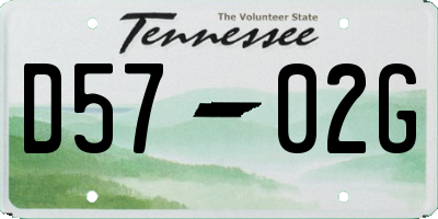 TN license plate D5702G