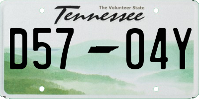 TN license plate D5704Y