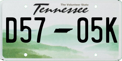 TN license plate D5705K