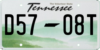 TN license plate D5708T