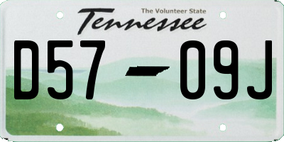 TN license plate D5709J