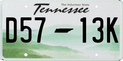 TN license plate D5713K