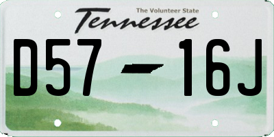 TN license plate D5716J
