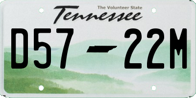 TN license plate D5722M