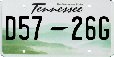 TN license plate D5726G