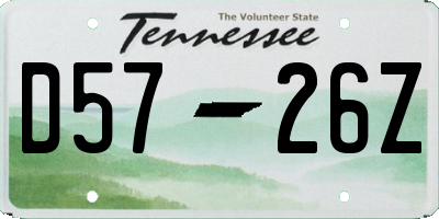 TN license plate D5726Z