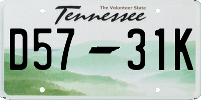 TN license plate D5731K