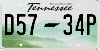 TN license plate D5734P
