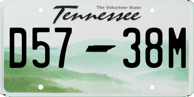 TN license plate D5738M