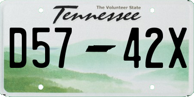 TN license plate D5742X