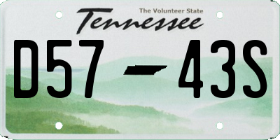 TN license plate D5743S