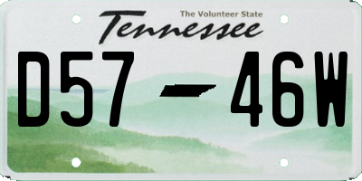 TN license plate D5746W
