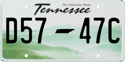 TN license plate D5747C