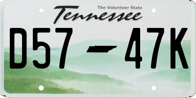 TN license plate D5747K
