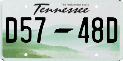 TN license plate D5748D