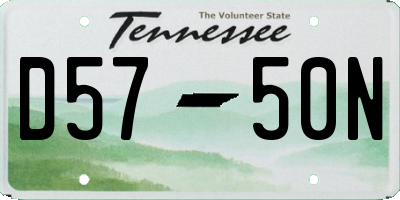TN license plate D5750N