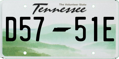 TN license plate D5751E