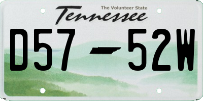 TN license plate D5752W