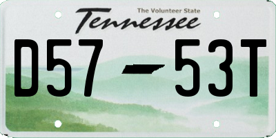 TN license plate D5753T