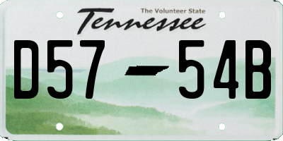 TN license plate D5754B