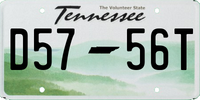 TN license plate D5756T