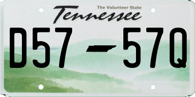 TN license plate D5757Q