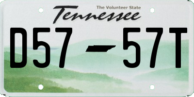 TN license plate D5757T