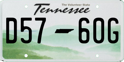 TN license plate D5760G